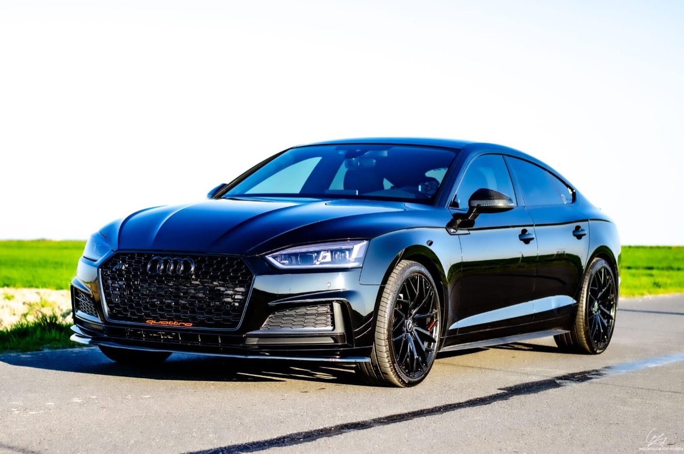 Czarne Audi S5 po powłoce ceramicznej