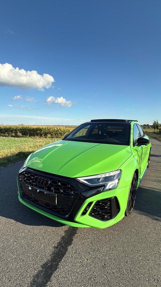 Zielone Audi RS3 z powłoką ceramiczną